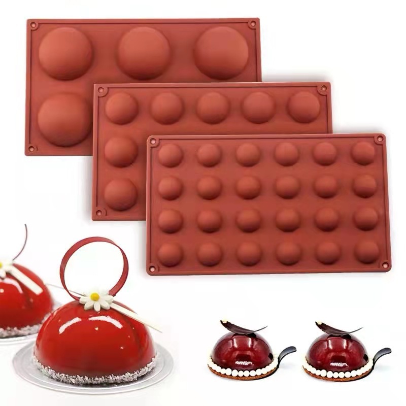 Ice Mold Sphere - Cetakan Silikon Setengah Bola 6/15/24 Lubang,