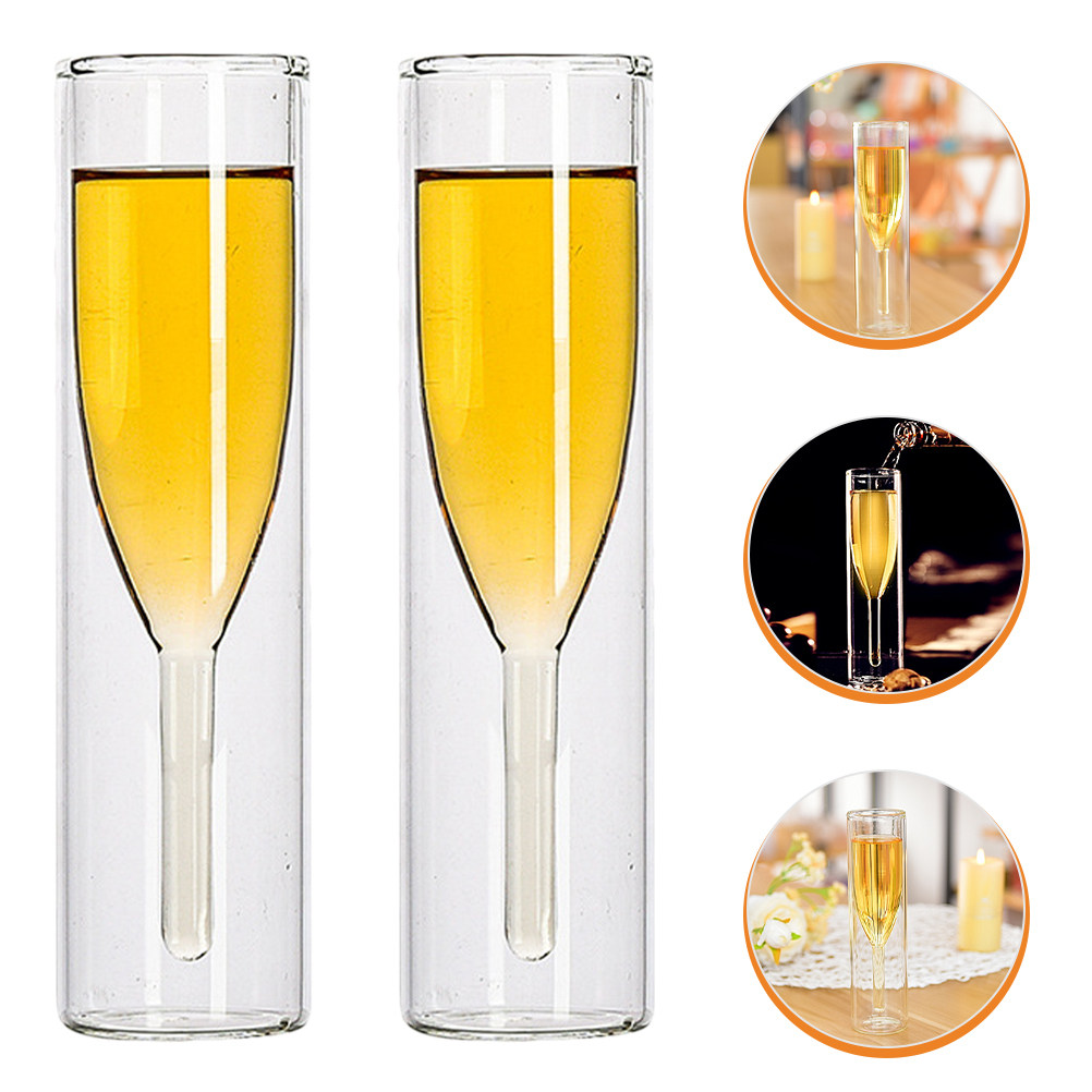 2 Buah Set Gelas Dinding Ganda - Home Bar Set ulasan dan harga